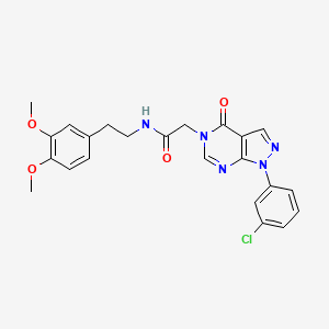 molecular formula C23H22ClN5O4 B2731677 2-(1-(3-氯苯基)-4-氧代-1H-吡唑并[3,4-d]嘧啶-5(4H)-基)-N-(3,4-二甲氧基苯乙基)乙酰胺 CAS No. 895017-55-7