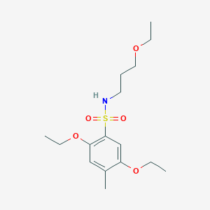 molecular formula C16H27NO5S B273168 2,5-diethoxy-N-(3-ethoxypropyl)-4-methylbenzenesulfonamide 