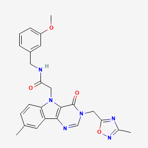 molecular formula C25H24N6O4 B2731684 2-(2-anilino-2-oxoethyl)-N-(4-fluorobenzyl)-6,8-dimethyl-1-oxo-1,2-dihydropyrrolo[1,2-d][1,2,4]triazine-7-carboxamide CAS No. 1111988-89-6