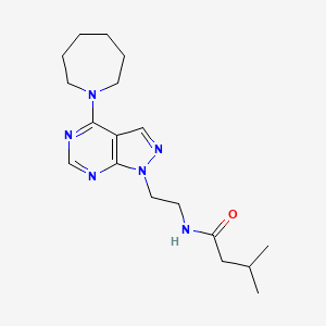 molecular formula C18H28N6O B2731685 N-(2-(4-(azepan-1-yl)-1H-pyrazolo[3,4-d]pyrimidin-1-yl)ethyl)-3-methylbutanamide CAS No. 1021122-53-1