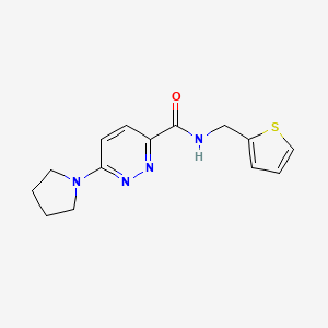 molecular formula C14H16N4OS B2731689 6-(pyrrolidin-1-yl)-N-(thiophen-2-ylmethyl)pyridazine-3-carboxamide CAS No. 1396790-69-4