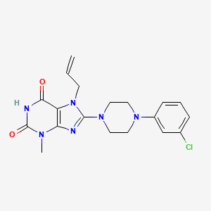 molecular formula C19H21ClN6O2 B2731696 8-[4-(3-氯苯基)哌嗪-1-基]-3-甲基-7-丙-2-烯基嘌呤-2,6-二酮 CAS No. 578762-93-3