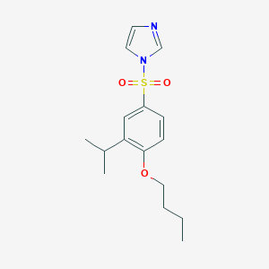 molecular formula C16H22N2O3S B273170 butyl 4-(1H-imidazol-1-ylsulfonyl)-2-isopropylphenyl ether 