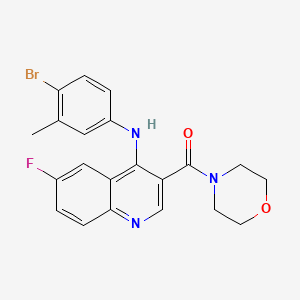 molecular formula C21H19BrFN3O2 B2731701 N-(4-BROMO-3-METHYLPHENYL)-6-FLUORO-3-(MORPHOLINE-4-CARBONYL)QUINOLIN-4-AMINE CAS No. 1358236-59-5