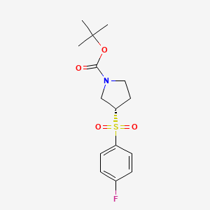 molecular formula C15H20FNO4S B2731714 (S)-tert-Butyl 3-((4-fluorophenyl)sulfonyl)pyrrolidine-1-carboxylate CAS No. 1289585-25-6