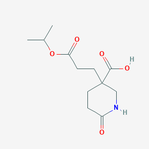 molecular formula C12H19NO5 B2731715 3-(2-Isopropoxycarbonyl-ethyl)-6-oxo-piperidine-3-carboxylic acid CAS No. 361374-30-3