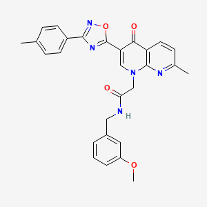 N-(3-methoxybenzyl)-2-(7-methyl-4-oxo-3-(3-(p-tolyl)-1,2,4-oxadiazol-5-yl)-1,8-naphthyridin-1(4H)-yl)acetamide