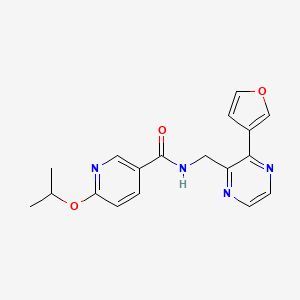 molecular formula C18H18N4O3 B2731746 N-((3-(furan-3-yl)pyrazin-2-yl)methyl)-6-isopropoxynicotinamide CAS No. 2034316-47-5
