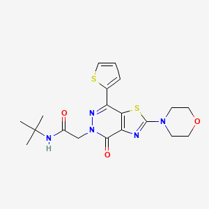 N-(tert-butyl)-2-(2-morpholino-4-oxo-7-(thiophen-2-yl)thiazolo[4,5-d]pyridazin-5(4H)-yl)acetamide