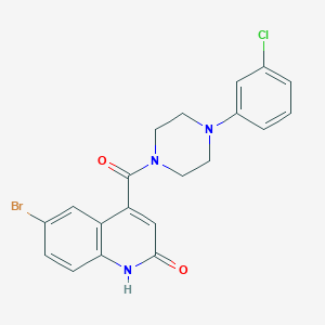 6-bromo-4-(4-(3-chlorophenyl)piperazine-1-carbonyl)quinolin-2(1H)-one