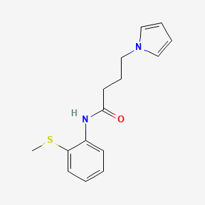 molecular formula C15H18N2OS B2731771 N-[(2-甲硫基)苯基]-4-(1H-吡咯-1-基)丁酰胺 CAS No. 1251563-94-6