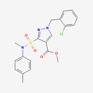 molecular formula C20H20ClN3O4S B2731779 甲基 1-(2-氯苄基)-3-(N-甲基-N-(对甲苯基)磺酰基)-1H-吡唑-4-甲酸甲酯 CAS No. 1251550-25-0