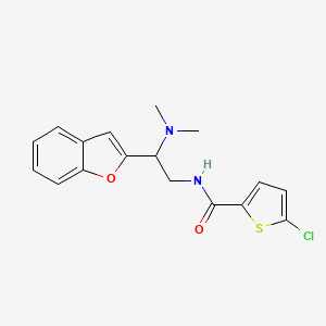 molecular formula C17H17ClN2O2S B2731798 N-(2-(benzofuran-2-yl)-2-(dimethylamino)ethyl)-5-chlorothiophene-2-carboxamide CAS No. 2034562-39-3