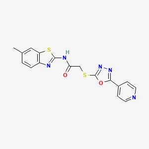 N-(6-methylbenzo[d]thiazol-2-yl)-2-((5-(pyridin-4-yl)-1,3,4-oxadiazol-2-yl)thio)acetamide