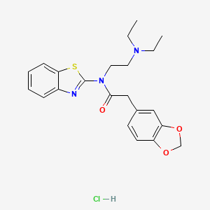 2-(benzo[d][1,3]dioxol-5-yl)-N-(benzo[d]thiazol-2-yl)-N-(2-(diethylamino)ethyl)acetamide hydrochloride