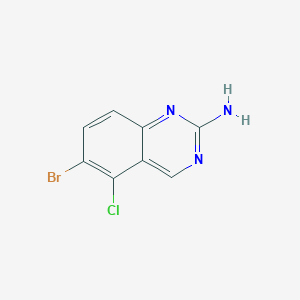 molecular formula C8H5BrClN3 B2731805 6-溴-5-氯喹唑啉-2-胺 CAS No. 1644663-97-7