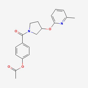 molecular formula C19H20N2O4 B2731807 4-(3-((6-Methylpyridin-2-yl)oxy)pyrrolidine-1-carbonyl)phenyl acetate CAS No. 1903575-68-7