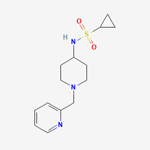 molecular formula C14H21N3O2S B2731812 N-{1-[(pyridin-2-yl)methyl]piperidin-4-yl}cyclopropanesulfonamide CAS No. 2415632-86-7