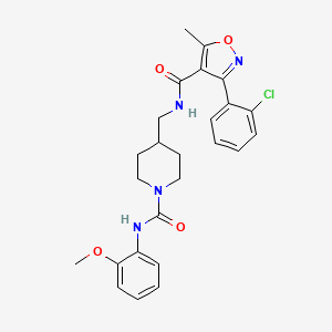 3-(2-chlorophenyl)-N-((1-((2-methoxyphenyl)carbamoyl)piperidin-4-yl)methyl)-5-methylisoxazole-4-carboxamide