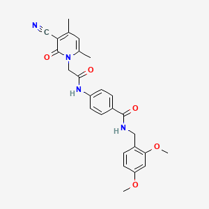 molecular formula C26H26N4O5 B2731816 4-{[(3-cyano-4,6-dimethyl-2-oxopyridin-1(2H)-yl)acetyl]amino}-N-(2,4-dimethoxybenzyl)benzamide CAS No. 1031953-49-7