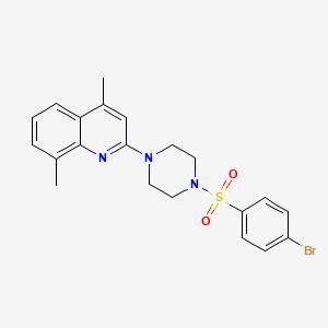 molecular formula C21H22BrN3O2S B2731817 2-{4-[(4-Bromophenyl)sulfonyl]piperazino}-4,8-dimethylquinoline CAS No. 478081-72-0