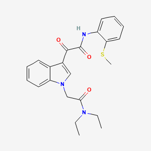 molecular formula C23H25N3O3S B2731818 2-[1-[2-(diethylamino)-2-oxoethyl]indol-3-yl]-N-(2-methylsulfanylphenyl)-2-oxoacetamide CAS No. 893982-11-1