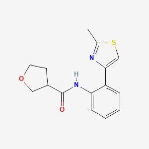 molecular formula C15H16N2O2S B2731831 N-[2-(2-methyl-1,3-thiazol-4-yl)phenyl]oxolane-3-carboxamide CAS No. 1795420-30-2