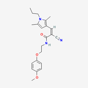 molecular formula C22H27N3O3 B2731832 (Z)-2-氰基-3-(2,5-二甲基-1-丙基吡咯-3-基)-N-[2-(4-甲氧基苯氧基)乙基]丙-2-烯酰胺 CAS No. 1223875-85-1