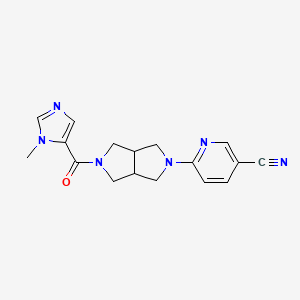 molecular formula C17H18N6O B2731835 6-[5-(1-methyl-1H-imidazole-5-carbonyl)-octahydropyrrolo[3,4-c]pyrrol-2-yl]pyridine-3-carbonitrile CAS No. 2415603-41-5