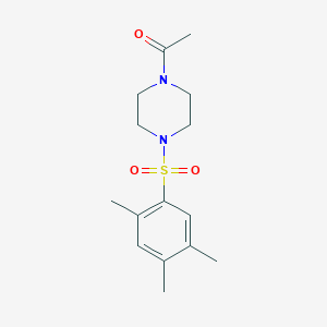 molecular formula C15H22N2O3S B273184 1-Acetyl-4-[(2,4,5-trimethylphenyl)sulfonyl]piperazine 