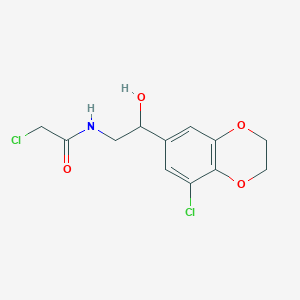 molecular formula C12H13Cl2NO4 B2731843 2-Chloro-N-[2-(5-chloro-2,3-dihydro-1,4-benzodioxin-7-yl)-2-hydroxyethyl]acetamide CAS No. 2411254-40-3