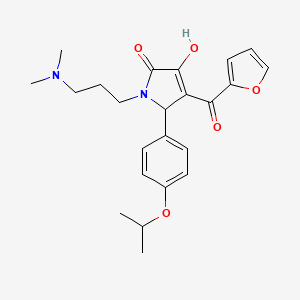 molecular formula C23H28N2O5 B2731893 1-(3-(dimethylamino)propyl)-4-(furan-2-carbonyl)-3-hydroxy-5-(4-isopropoxyphenyl)-1H-pyrrol-2(5H)-one CAS No. 636991-69-0