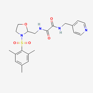 N1-((3-(mesitylsulfonyl)oxazolidin-2-yl)methyl)-N2-(pyridin-4-ylmethyl)oxalamide