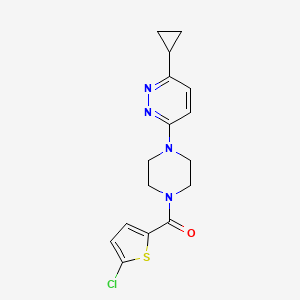 molecular formula C16H17ClN4OS B2731905 (5-Chlorothiophen-2-yl)(4-(6-cyclopropylpyridazin-3-yl)piperazin-1-yl)methanone CAS No. 2034493-70-2