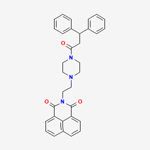 molecular formula C33H31N3O3 B2731910 2-(2-(4-(3,3-二苯基丙酰)哌嗪-1-基)乙基)-1H-苯并[de]异喹啉-1,3(2H)-二酮 CAS No. 2034391-84-7