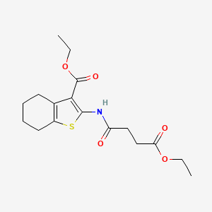 molecular formula C17H23NO5S B2731914 Ethyl 2-[(4-ethoxy-4-oxobutanoyl)amino]-4,5,6,7-tetrahydro-1-benzothiophene-3-carboxylate CAS No. 356550-77-1