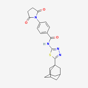 molecular formula C23H24N4O3S B2731925 N-[5-(1-adamantyl)-1,3,4-thiadiazol-2-yl]-4-(2,5-dioxopyrrolidin-1-yl)benzamide CAS No. 330190-54-0