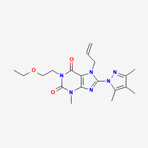 1-(2-Ethoxyethyl)-3-methyl-7-prop-2-enyl-8-(3,4,5-trimethylpyrazolyl)-1,3,7-tr ihydropurine-2,6-dione