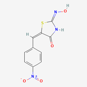 molecular formula C10H7N3O4S B2731942 (2E,5E)-2-(hydroxyimino)-5-(4-nitrobenzylidene)thiazolidin-4-one CAS No. 684238-49-1