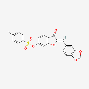 molecular formula C23H16O7S B2731943 (Z)-2-(benzo[d][1,3]dioxol-5-ylmethylene)-3-oxo-2,3-dihydrobenzofuran-6-yl 4-methylbenzenesulfonate CAS No. 929456-25-7