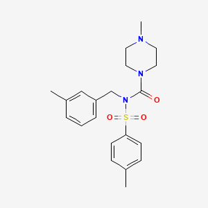 molecular formula C21H27N3O3S B2731947 4-甲基-N-(3-甲基苯甲基)-N-对甲苯磺酰哌嗪-1-甲酰胺 CAS No. 887196-84-1