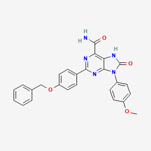 molecular formula C26H21N5O4 B2731953 2-(4-(苄氧基)苯基)-9-(4-甲氧基苯基)-8-氧代-8,9-二氢-7H-嘌呤-6-甲酰胺 CAS No. 888426-24-2