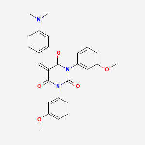 1,3-Bis(3-methoxyphenyl)-5-((4-(dimethylamino)phenyl)methylene)-1,3-diazaperhydroine-2,4,6-trione