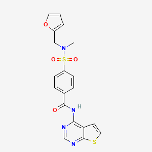 molecular formula C19H16N4O4S2 B2731968 4-(N-(furan-2-ylmethyl)-N-methylsulfamoyl)-N-(thieno[2,3-d]pyrimidin-4-yl)benzamide CAS No. 899964-09-1