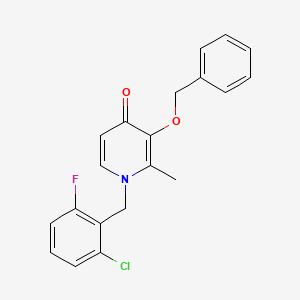 molecular formula C20H17ClFNO2 B2731977 3-(benzyloxy)-1-(2-chloro-6-fluorobenzyl)-2-methyl-4(1H)-pyridinone CAS No. 338965-48-3