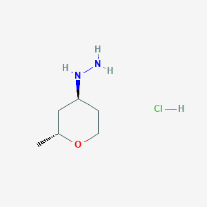 Rac-[(2r,4s)-2-methyloxan-4-yl]hydrazine hydrochloride