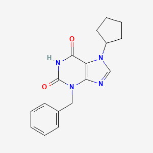 molecular formula C17H18N4O2 B2731993 3-benzyl-7-cyclopentyl-2,3,6,7-tetrahydro-1H-purine-2,6-dione CAS No. 565172-46-5