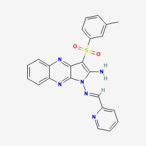 (E)-N1-(pyridin-2-ylmethylene)-3-(m-tolylsulfonyl)-1H-pyrrolo[2,3-b]quinoxaline-1,2-diamine