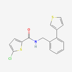 molecular formula C16H12ClNOS2 B2732009 5-chloro-N-(2-(thiophen-3-yl)benzyl)thiophene-2-carboxamide CAS No. 1797085-80-3