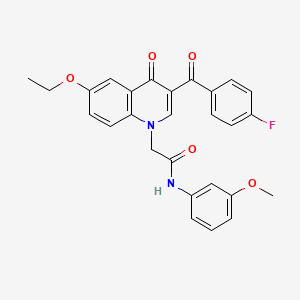 molecular formula C27H23FN2O5 B2732017 2-(6-ethoxy-3-(4-fluorobenzoyl)-4-oxoquinolin-1(4H)-yl)-N-(3-methoxyphenyl)acetamide CAS No. 895653-36-8
